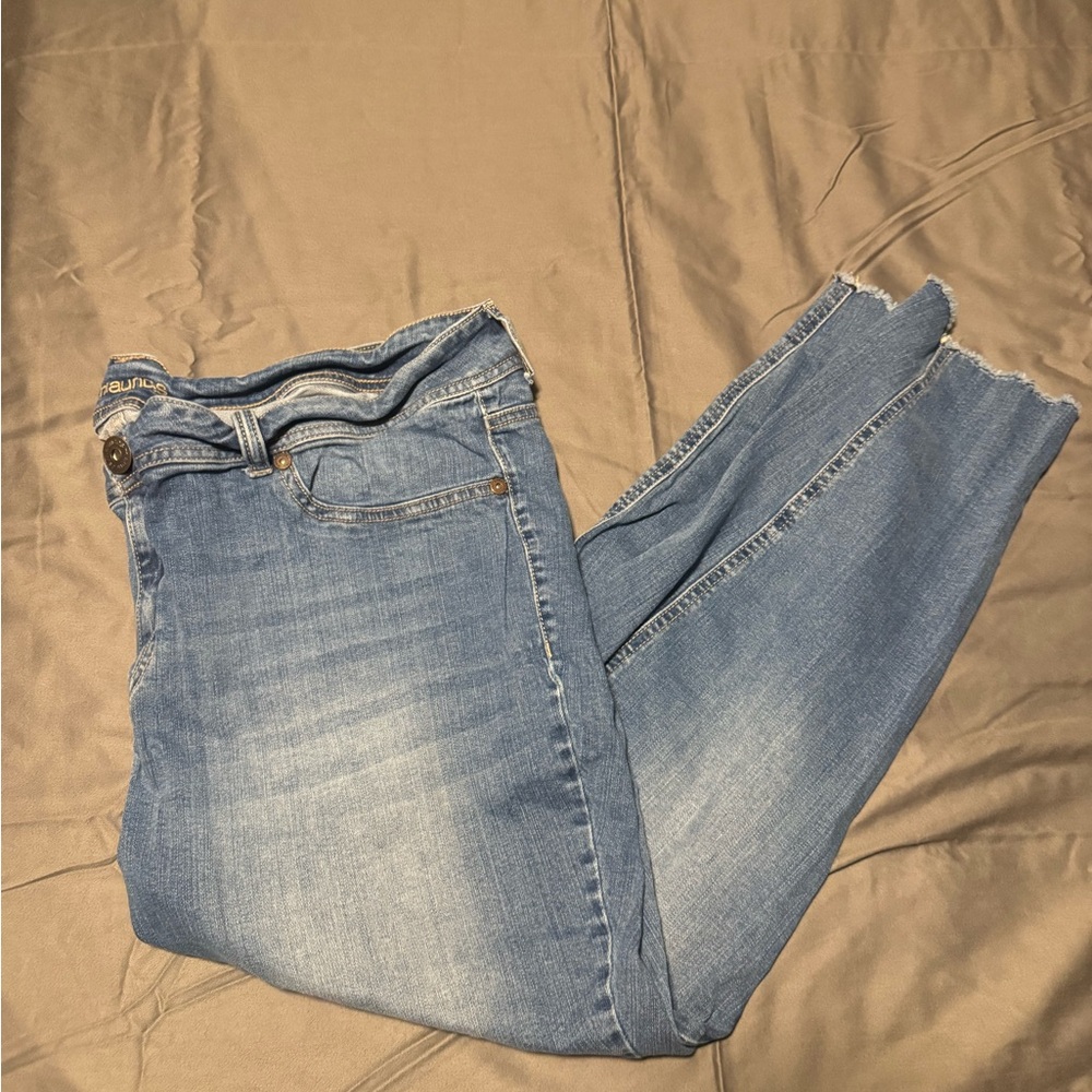 Maurices Blue Skinny Jeans with Distressed Look